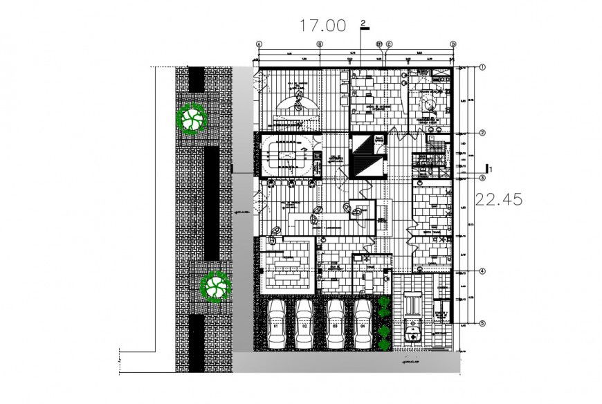 2d cad drawing of clinic top elevation autocad software