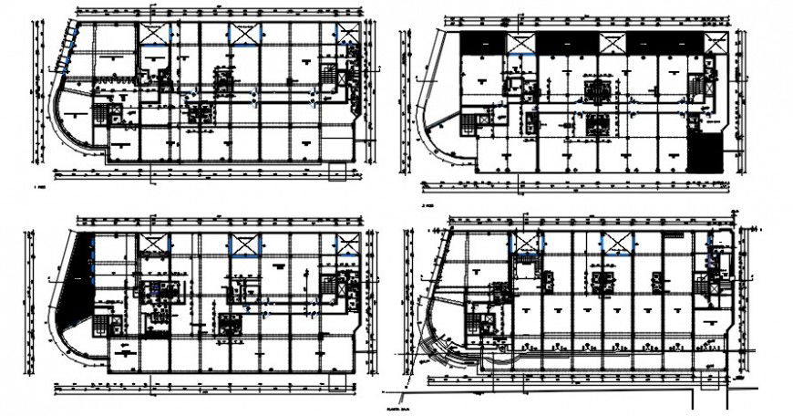 2d cad drawing of commercial building and offices auto cad software