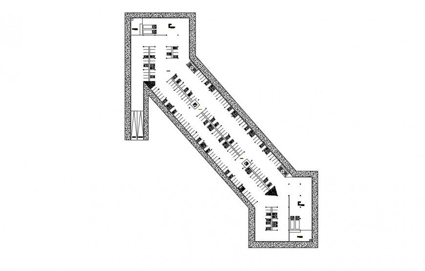 2d cad drawing of commercial center autocad file