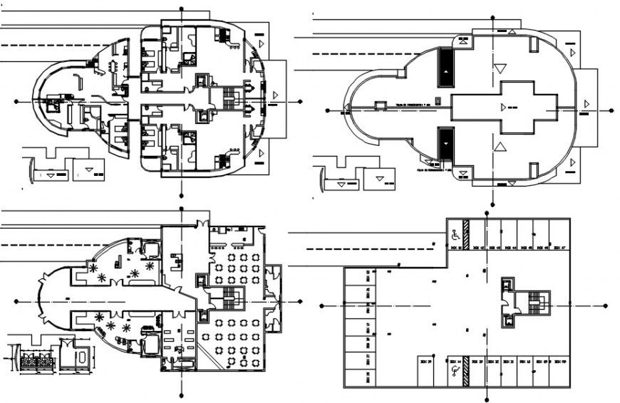2d cad drawing of commercial center top elevation autocad software