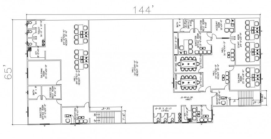 2d cad drawing of commercial corporate office plan autocad file