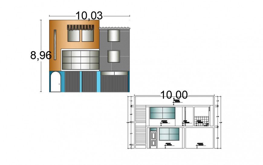 2d cad drawing of commercial exterior autocad software