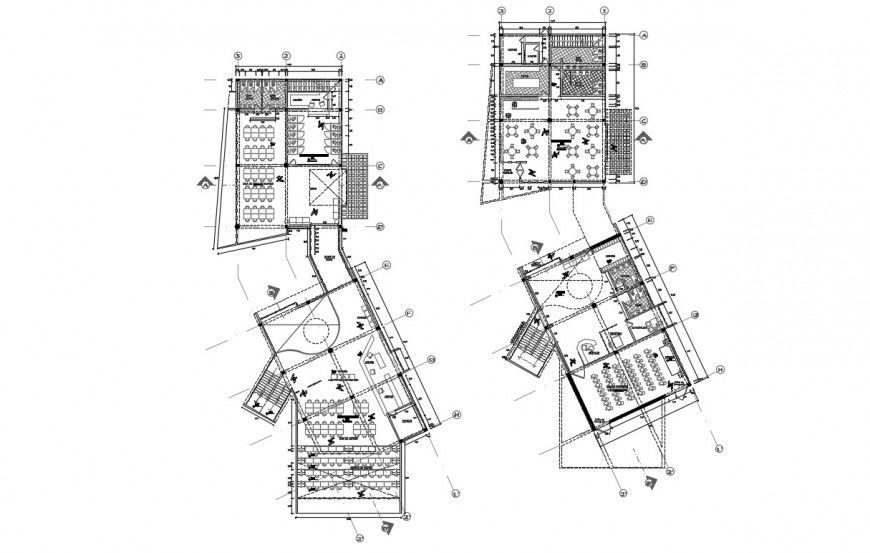 2d cad drawing of communal cabin autocad file