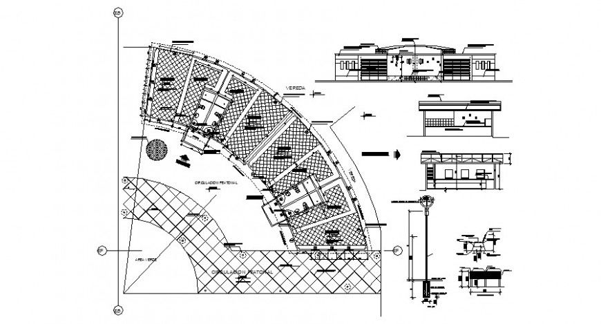 2d cad drawing of compass radius plan auto cad software