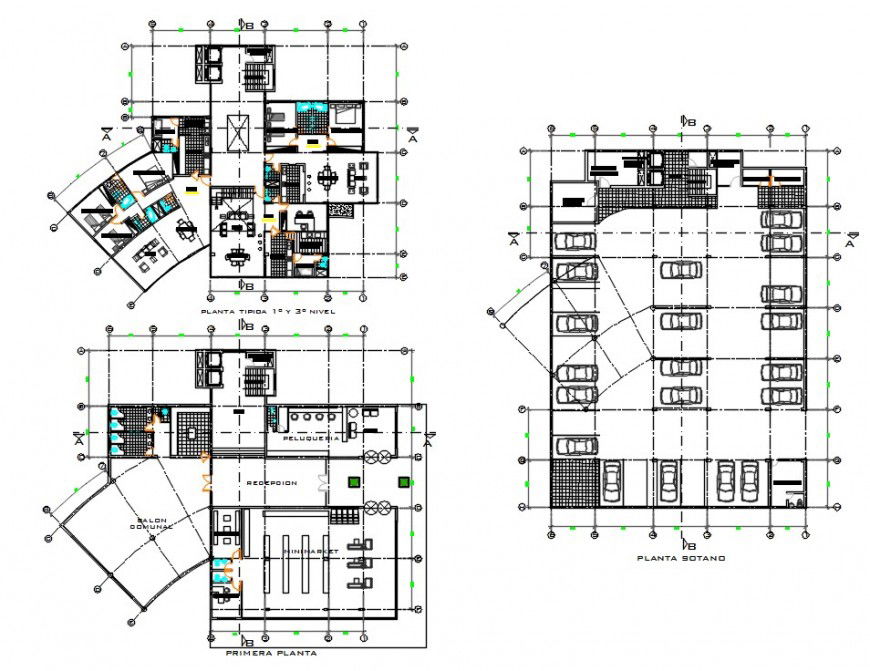2d cad drawing of complex high-density elevation housing autocad software