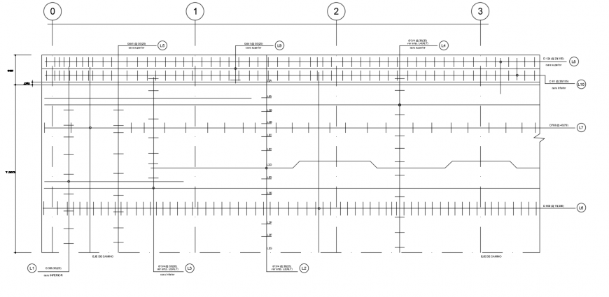 2d cad drawing of concrete bridge autocad software