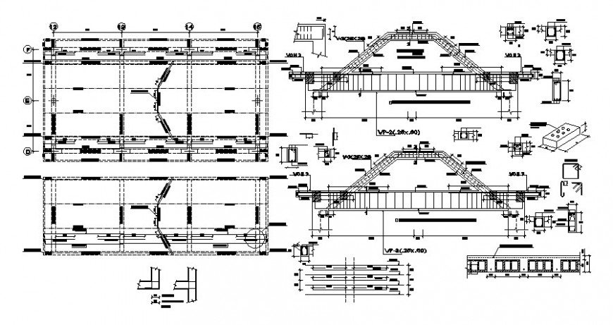 2d cad drawing of connected roof plan auto cad software