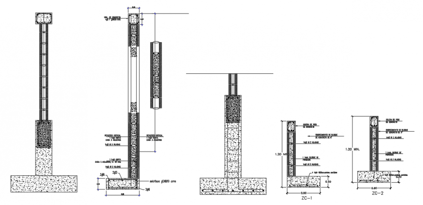 2d cad drawing of construction well details auto cad software