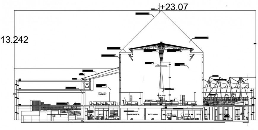 2d cad drawing of Cortes dwg autocad software
