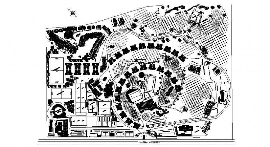 2d cad drawing of country club AutoCAD software