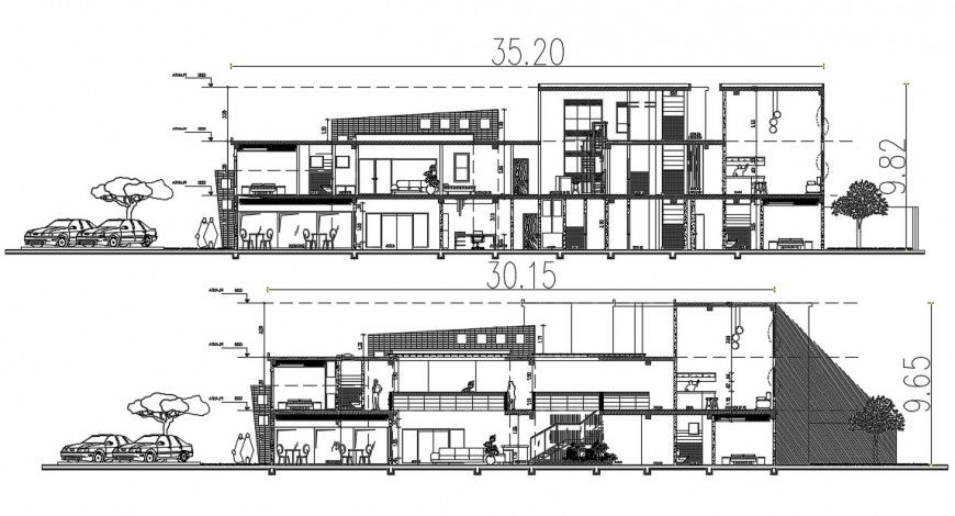 2d cad drawing of courted architecture autocad software