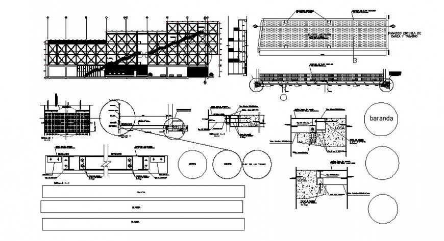 2d cad drawing of detail grilled construction auto cad software