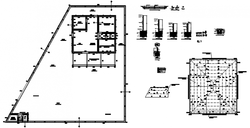 2d cad drawing of detailed structure autocad software