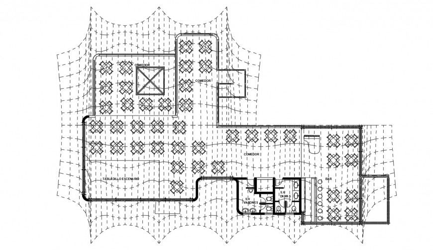2d cad drawing of dining area elevation autocad software