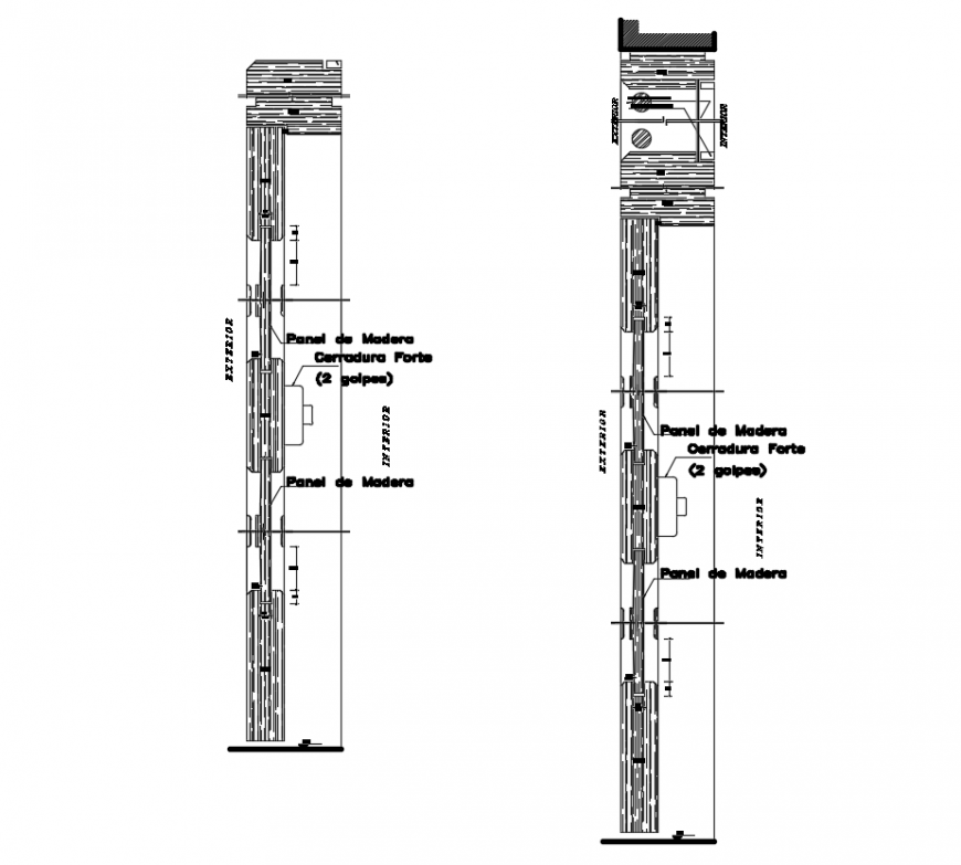 2d cad drawing of door constructive autocad software