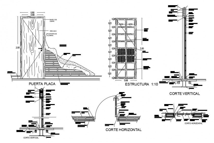 2d cad drawing of door design elevation autocad software