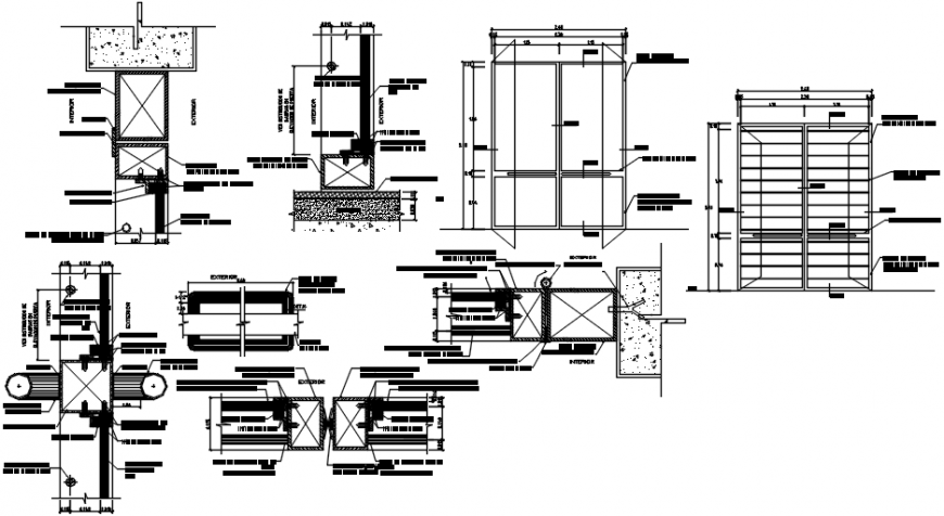 2d cad drawing of door detail Auto Cad software