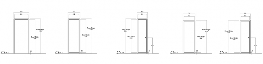 2d cad drawing of door height autocad software