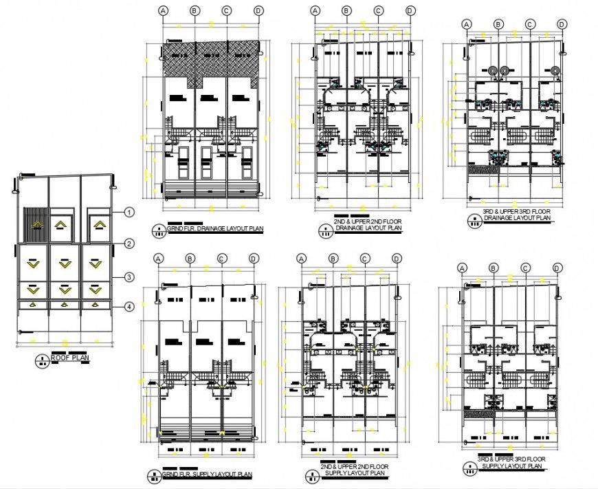 2d cad drawing of drainage layout plan autocad software