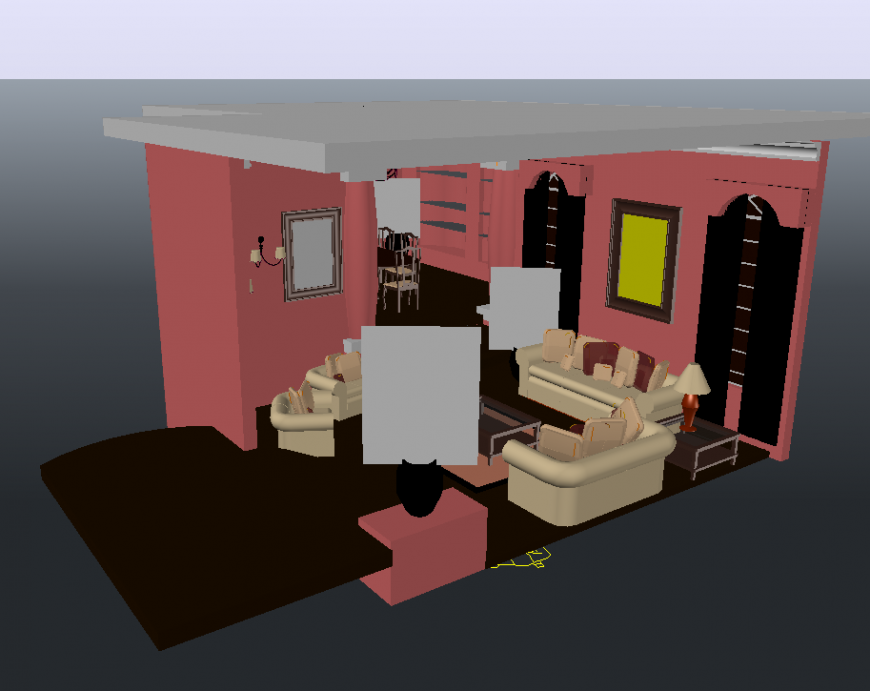 2d cad drawing of drawing room auto cad software