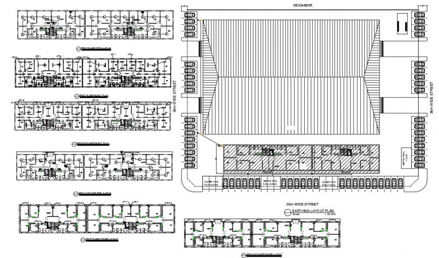 2d cad drawing of earthing layout plan autocad file