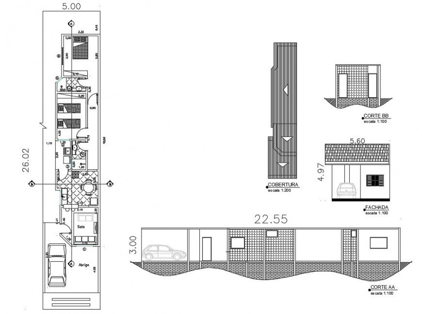 2d cad drawing of elevation construction parking autocad software