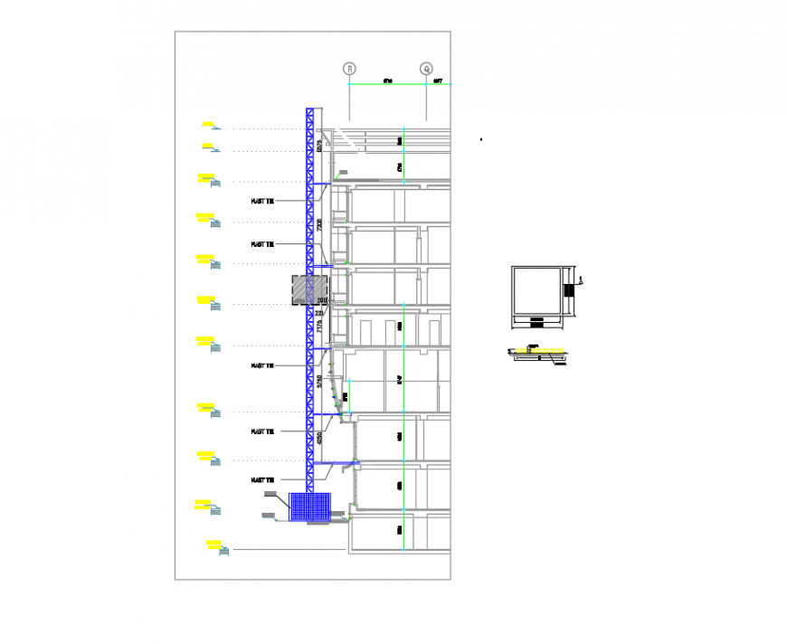 2d cad drawing of escalator tower autocad software