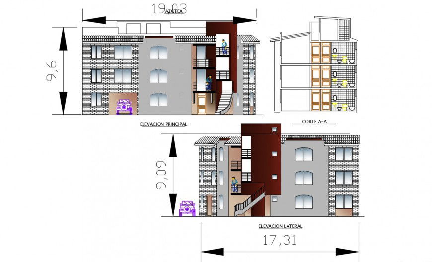 2d cad drawing of exterior apartment drawing autocad software