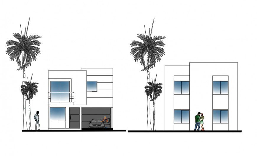 2d cad drawing of exterior block autocad software