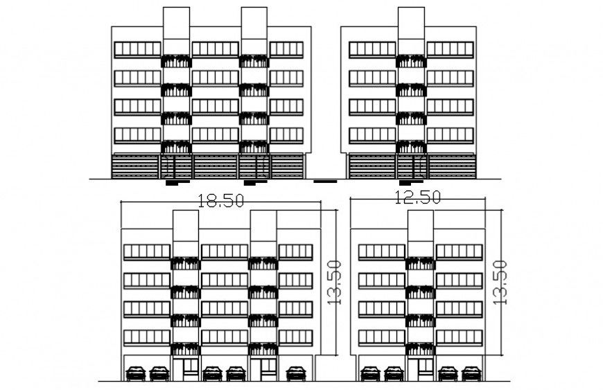 2d cad drawing of exterior residential building autocad software