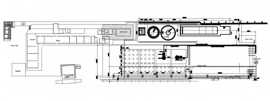 2d cad drawing of factory layout plan