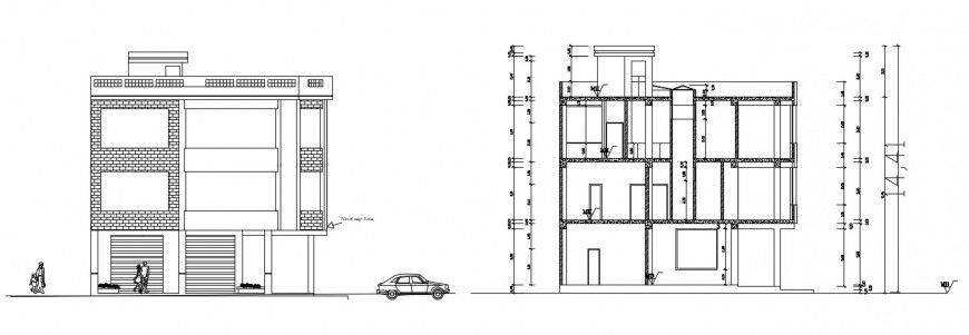 2d cad drawing of farmhouse exterior elevation auto cad software