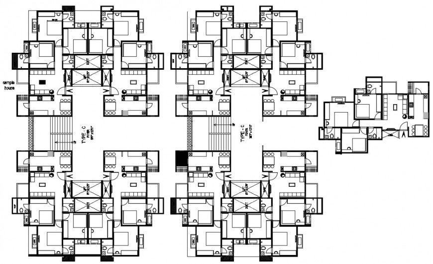 2d cad drawing of final house plan autocad software