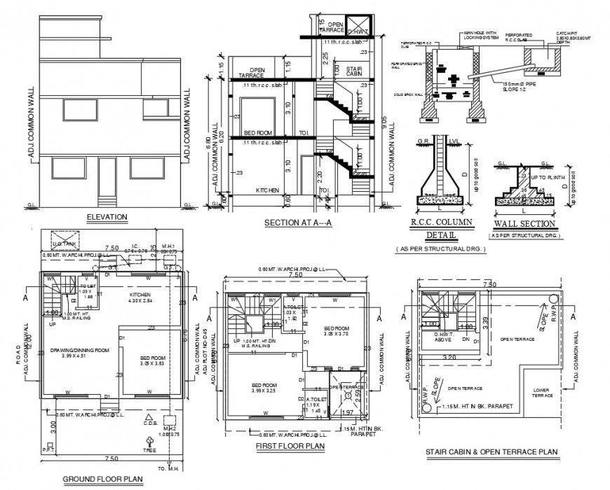 2d cad drawing of final sub elevation autocad software