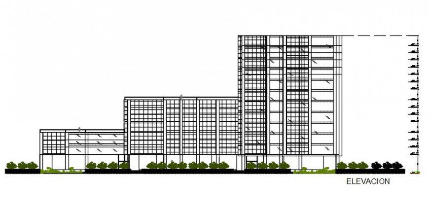 2d cad drawing of financial center auto cad software