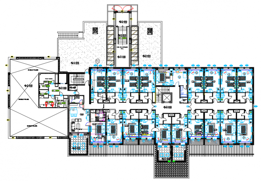 2d cad drawing of first-floor plan autocad software