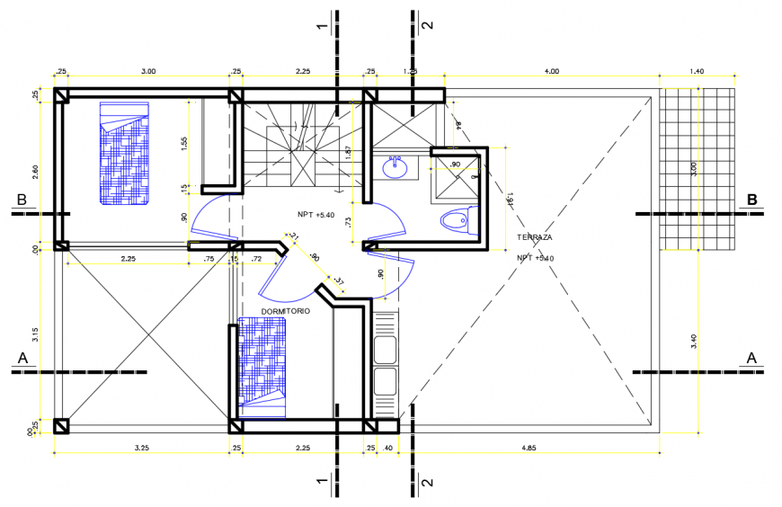 2d cad drawing of floor 3 furniture autocad software