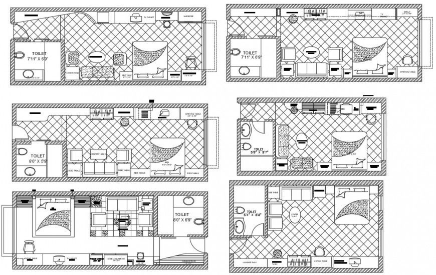 2d cad drawing of floor bedroom elevation autocad file