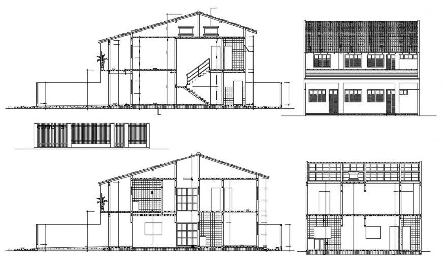 2d cad drawing of floor elevation with two-floor autocad software