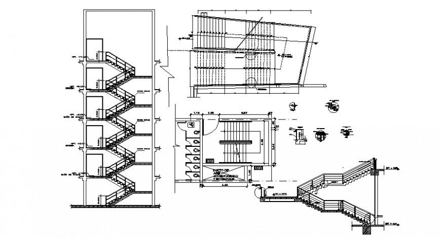 2d cad drawing of floor final staircase auto cad software