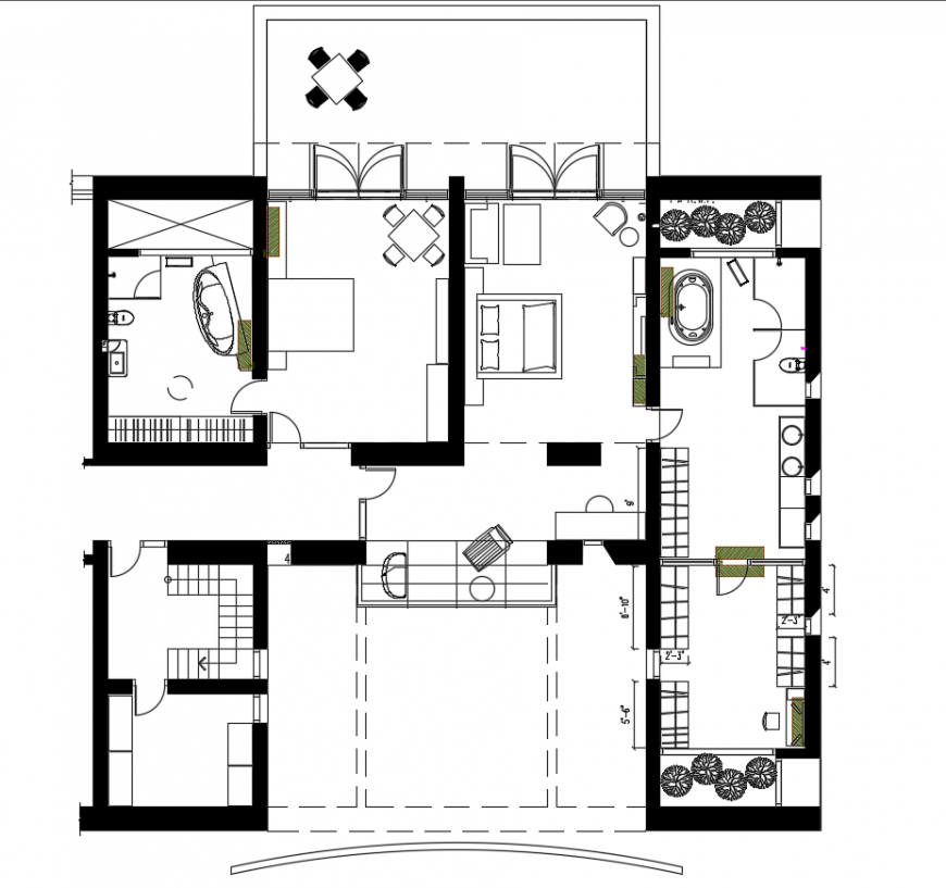 2d cad drawing of floor house room autocad software