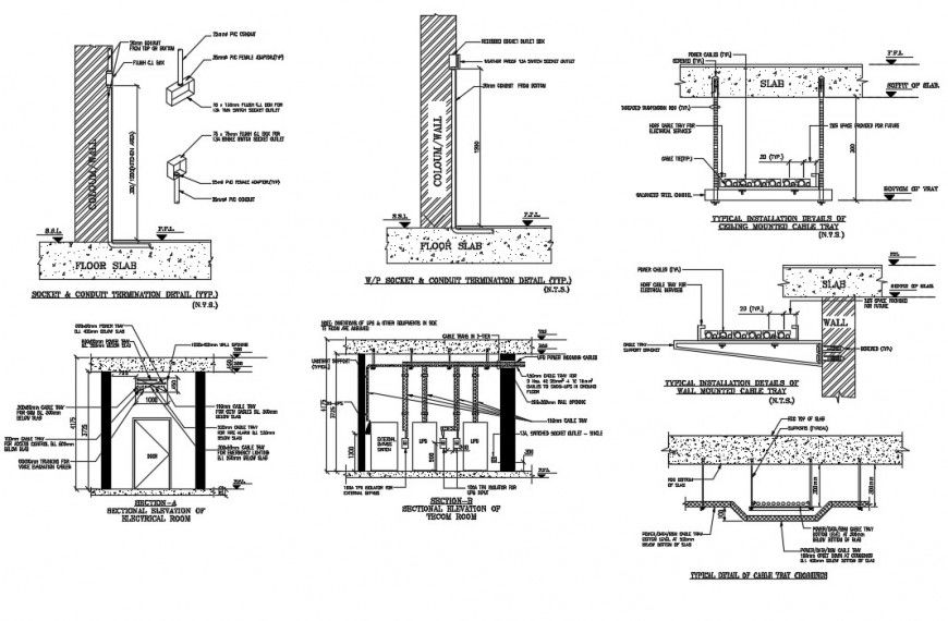 2d cad drawing of floor slab detail autocad software