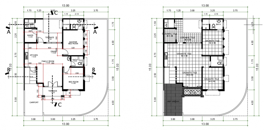 2d cad drawing of floor tiles autocad software