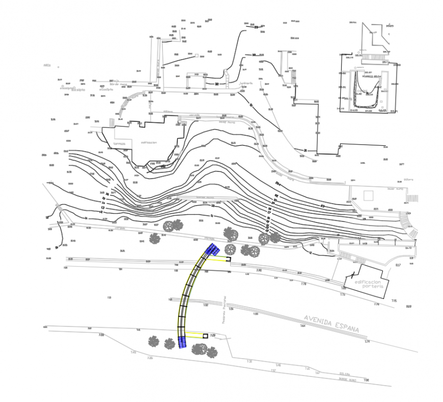 2d cad drawing of foot bridge road autocad software