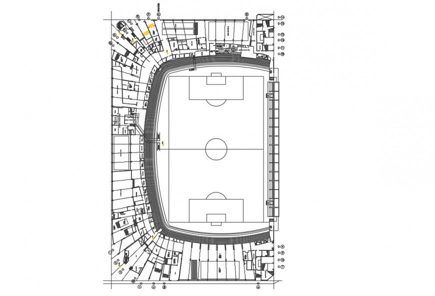 2d cad drawing of football stadium autocad software