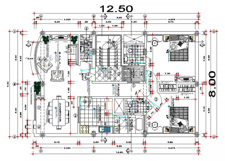 2d cad drawing of foyer area auto cad software