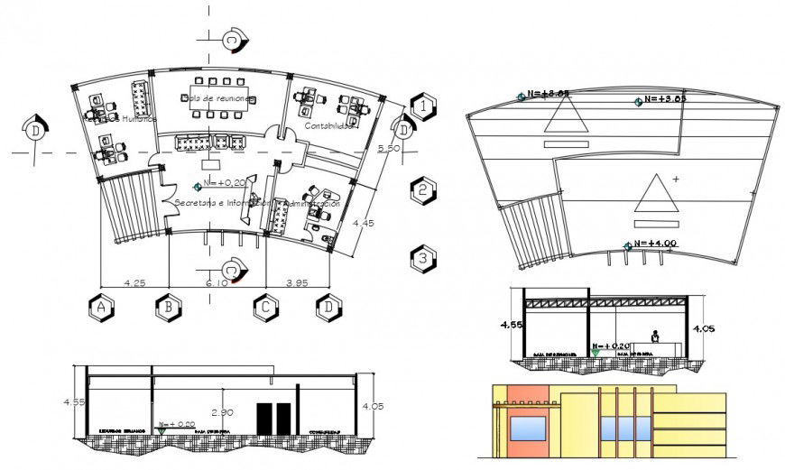 2d cad drawing of furniture cultural area autocad software
