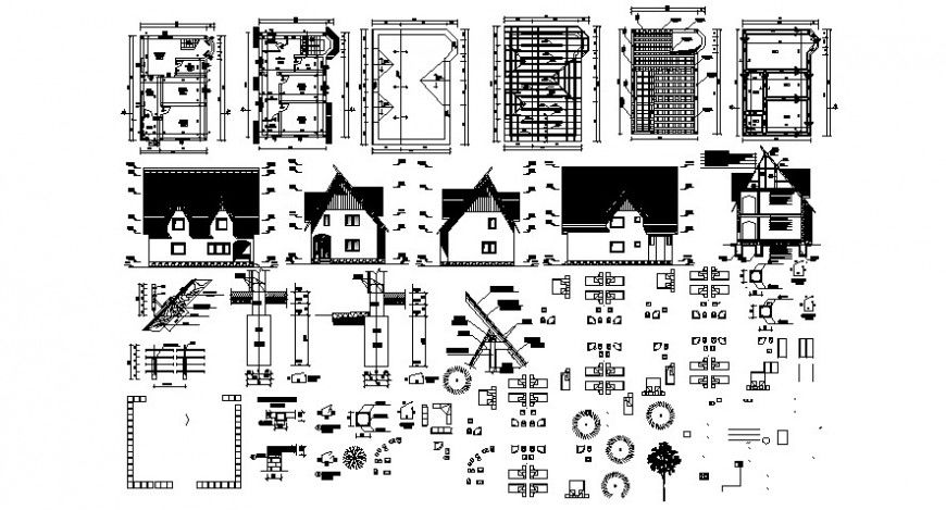 2d cad drawing of furniture house elevation auto cad software