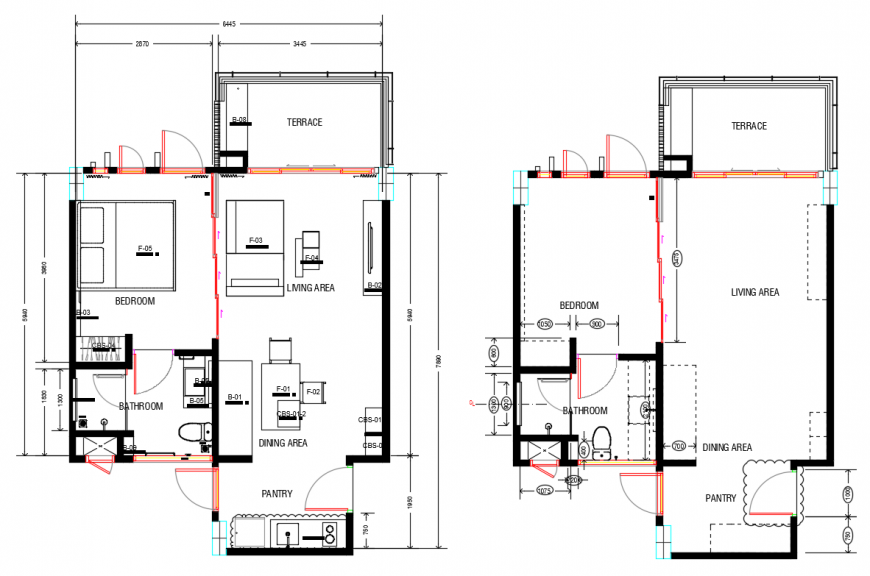 2d cad drawing of furniture layout 1 autocad software