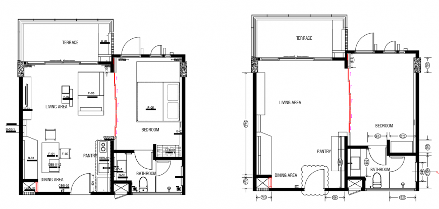 2d cad drawing of furniture layout 3 autocad software